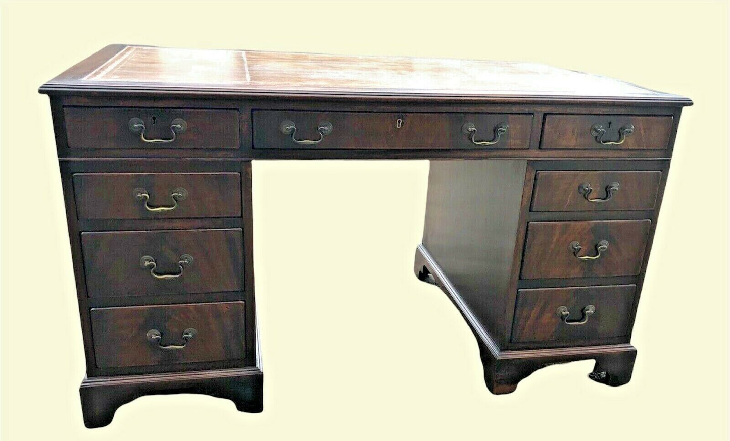 000986.....Handsome Vintage Mahogany Pedestal Desk ( sold )