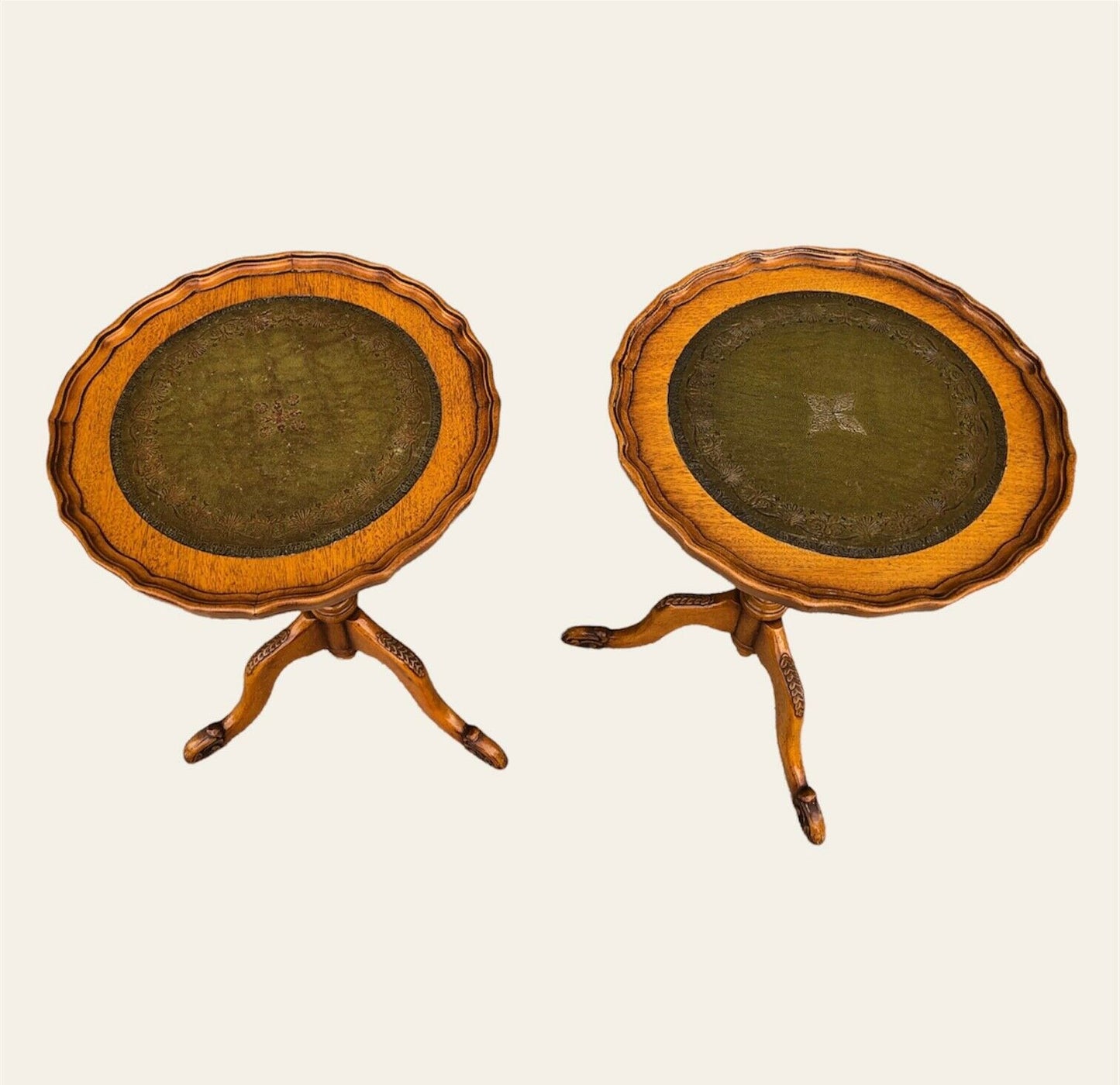 000955....A Handsome Pair Of Vintage Wine Tables / Occasional Tables ( Sold )