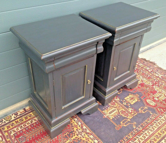 Stunning Pair Of Refinished Bedside Cabinets / Vintage Bedside Cupboards ( SOLD )