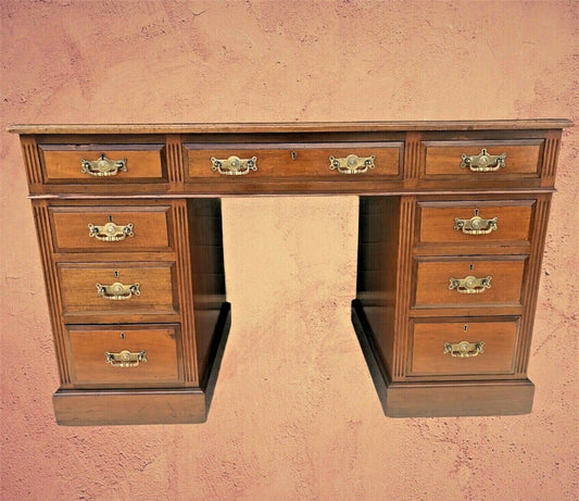 Antique Walnut Pedestal Desk Good Quality Item ( SOLD )