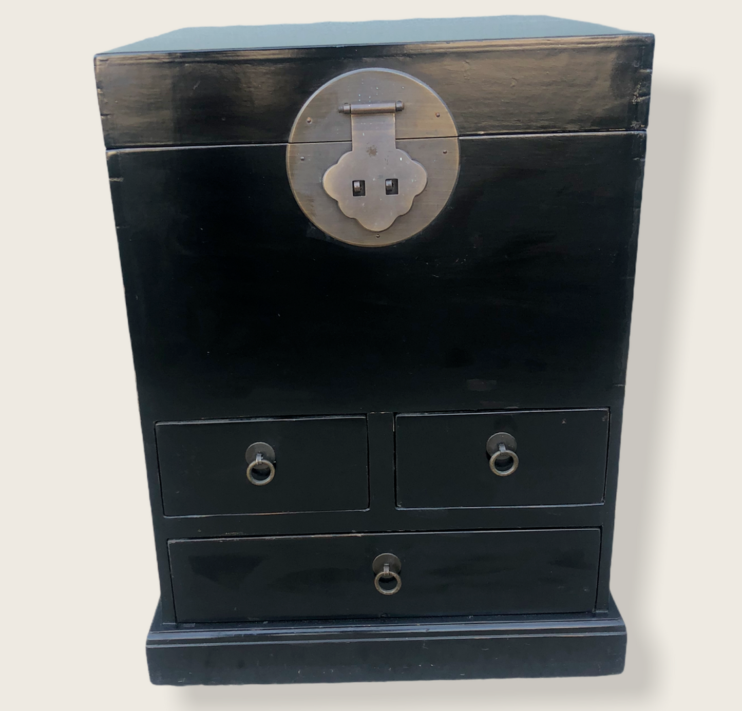 Oriental Ebonised Trunk With Drawers ( SOLD )