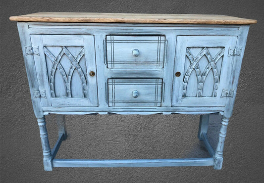 Gorgeous Vintage Carved Oak Sideboard / Gothic Style Sideboard ( SOLD )