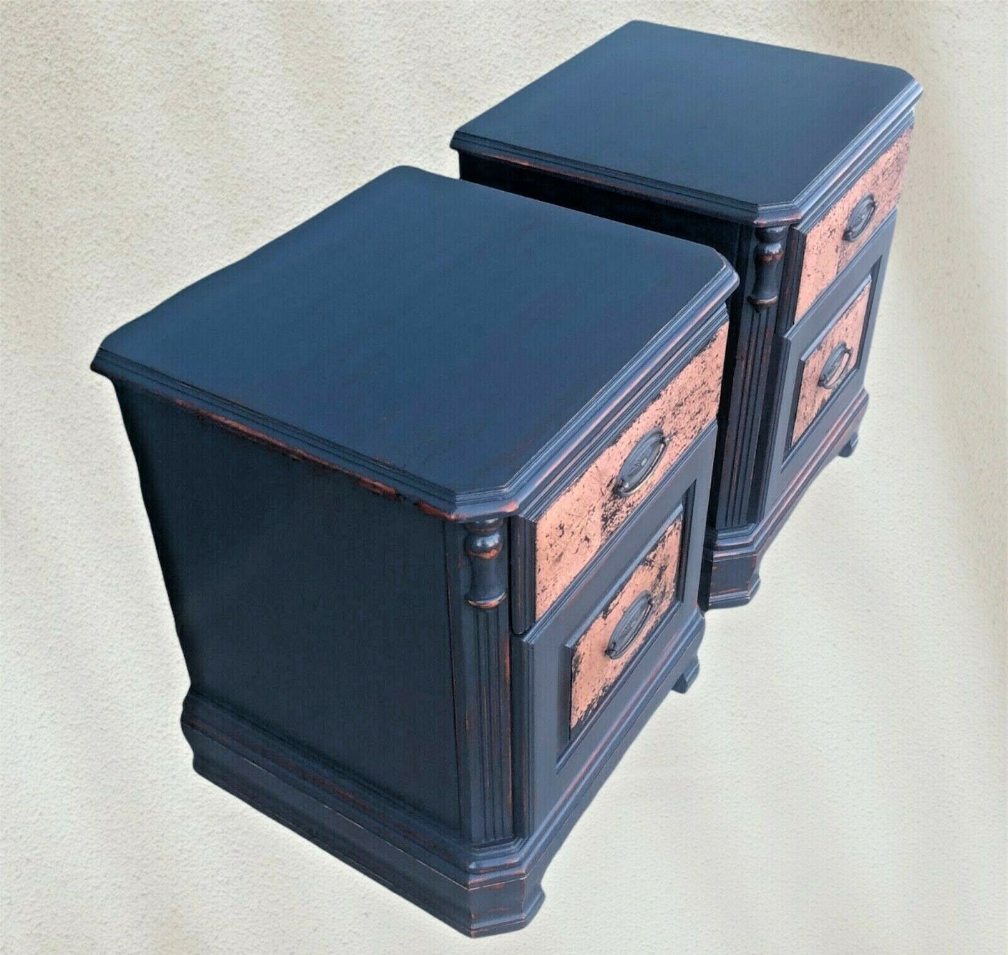 068.....Pair Of Upcycled Bedside Tables