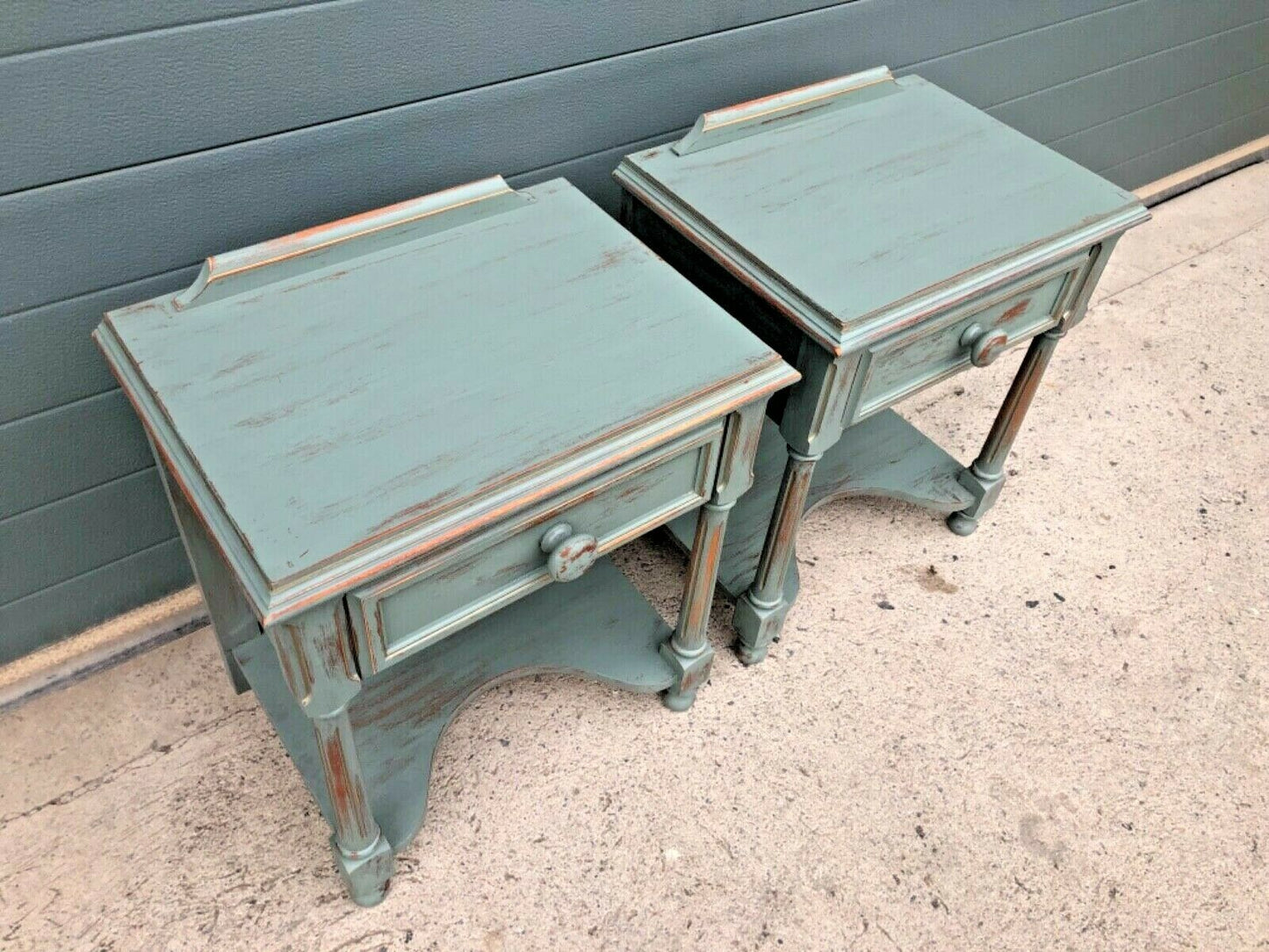 Handsome Pair Of Vintage Empire Style Bedside Tables / Lamp Tables ( SOLD )