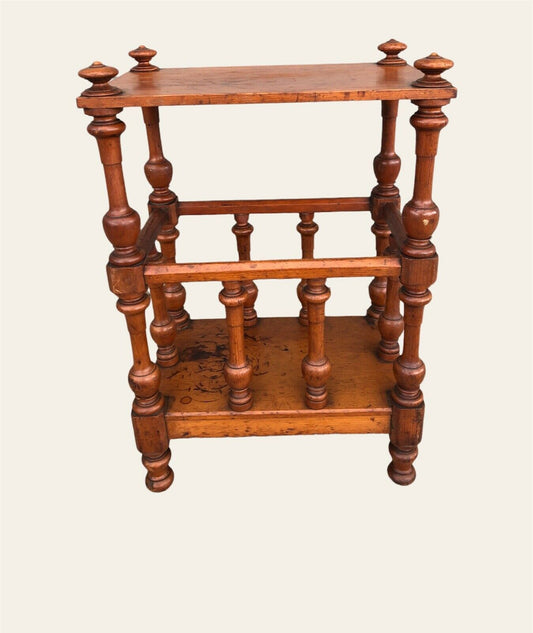 000962....Handsome Victorian Walnut Canterbury / Magazine Rack ( sold )