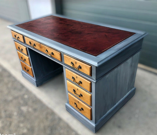 Handsome Vintage Mahogany Pedestal Desk ( SOLD )