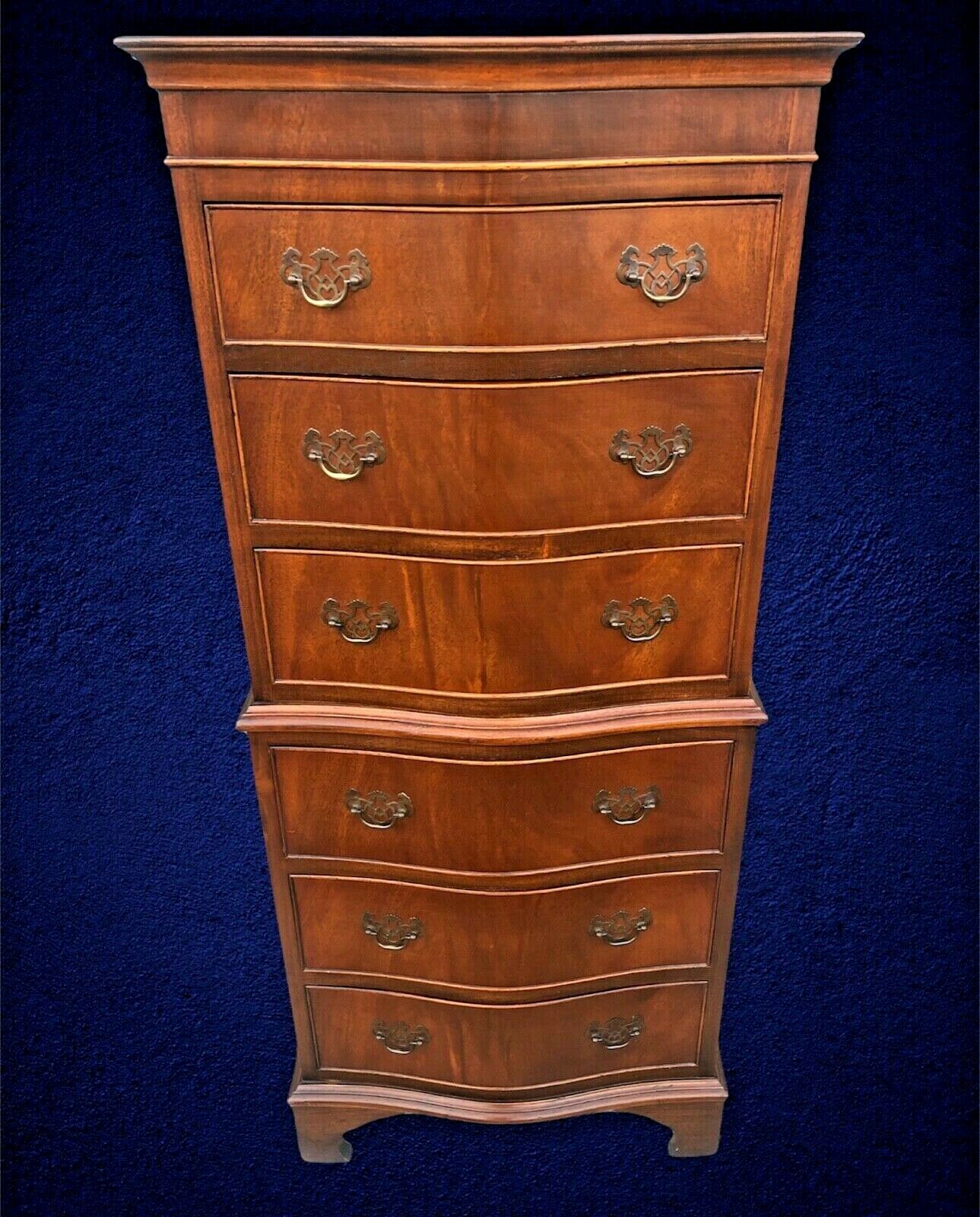 004.....Handsome Vintage Mahogany Tallboy Chest Of Drawers ( SOLD )