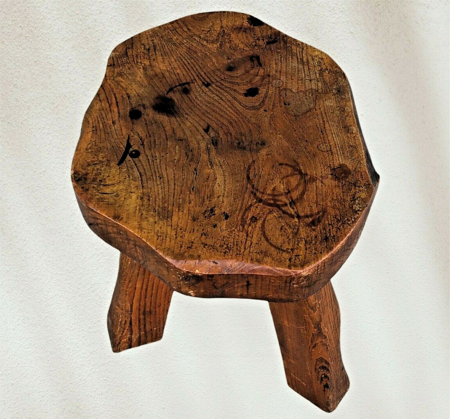 065.....Arts And Crafts Solid Elm Stool By Wanderwood (sold )