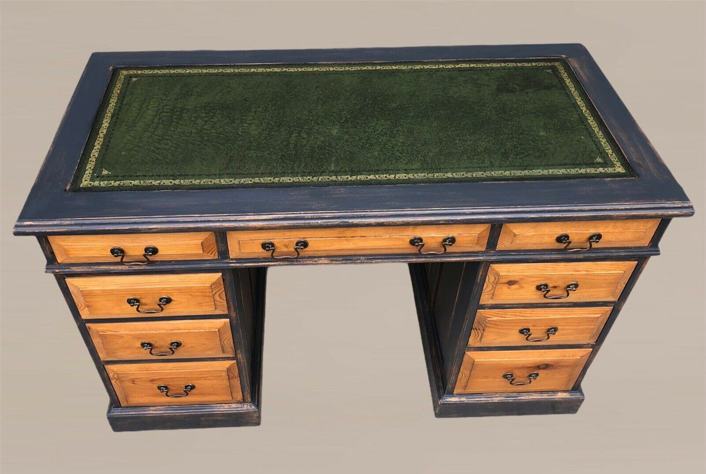 Vintage Solid Pine Pedestal Desk ( SOLD )