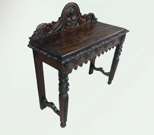 Stunning Antique Carved Oak Hall Table ( Sold )