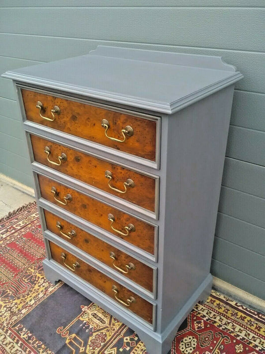 Handsome Vintage Yew Tallboy Chest Of Drawers ( SOLD )