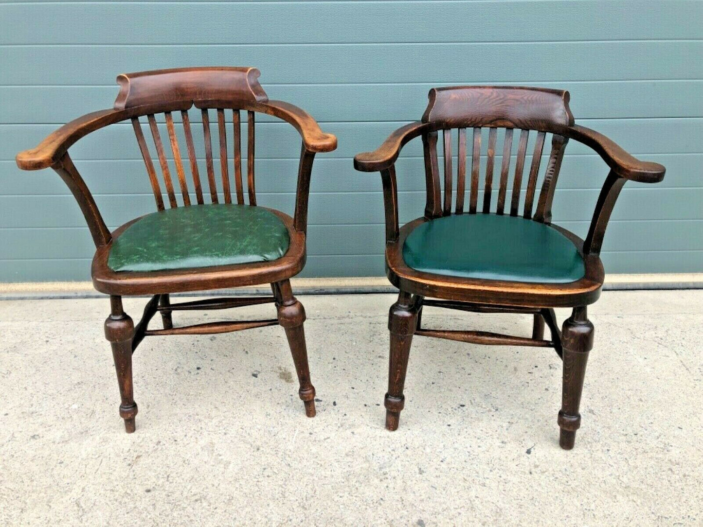 089.....Two Similar Handsome Vintage Desk Chairs