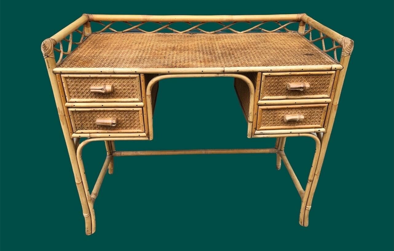 Vintage Bamboo Dressing Table ( SOLD )
