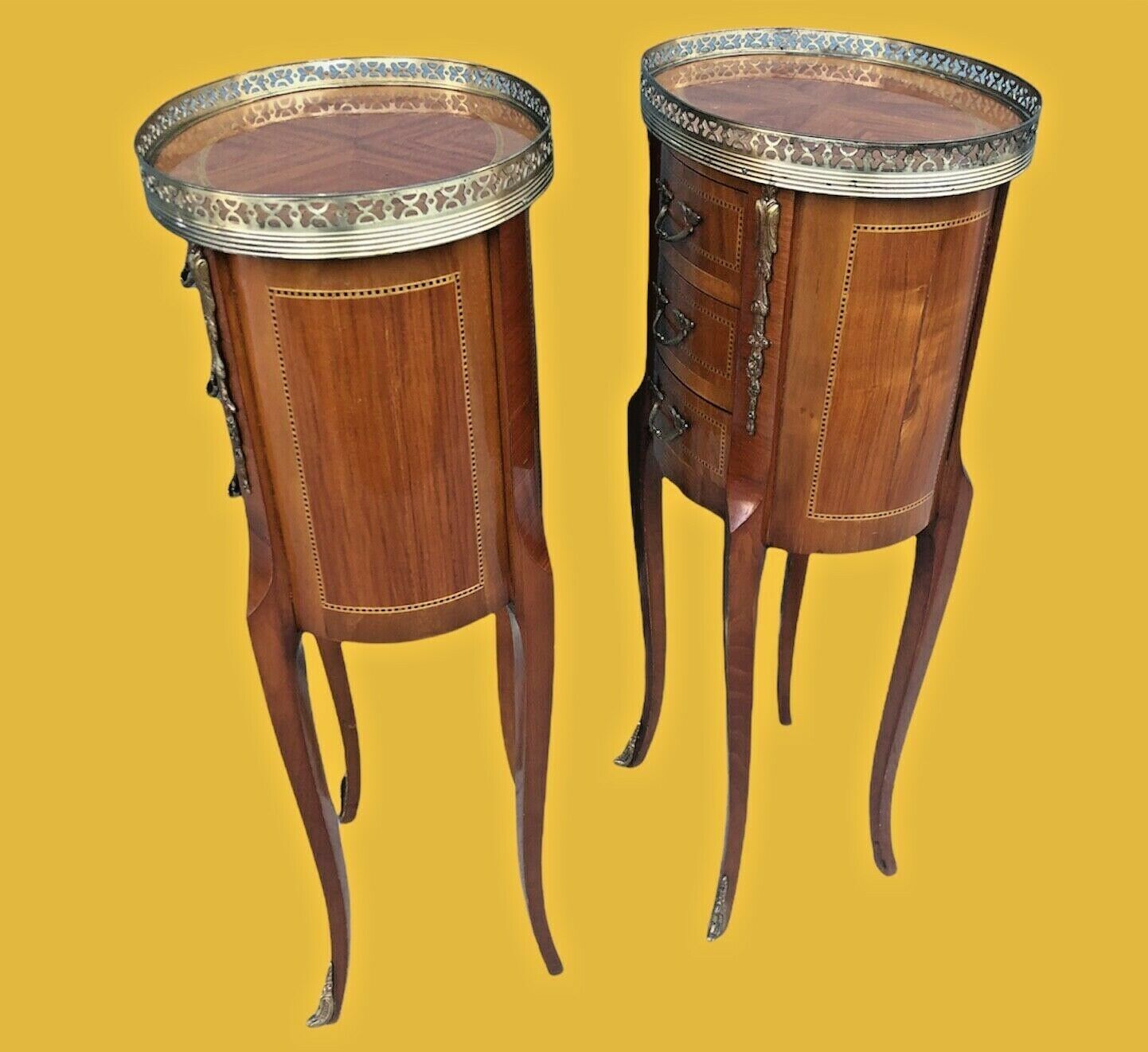 Stunning Pair Of Small Vintage French Lamp Tables / Bedside Tables ( SOLD )
