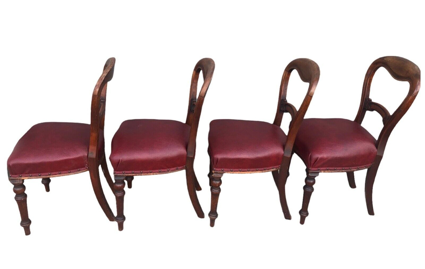 000933....Handsome Set Of Four Antique Mahogany Dining Chairs ( sold )
