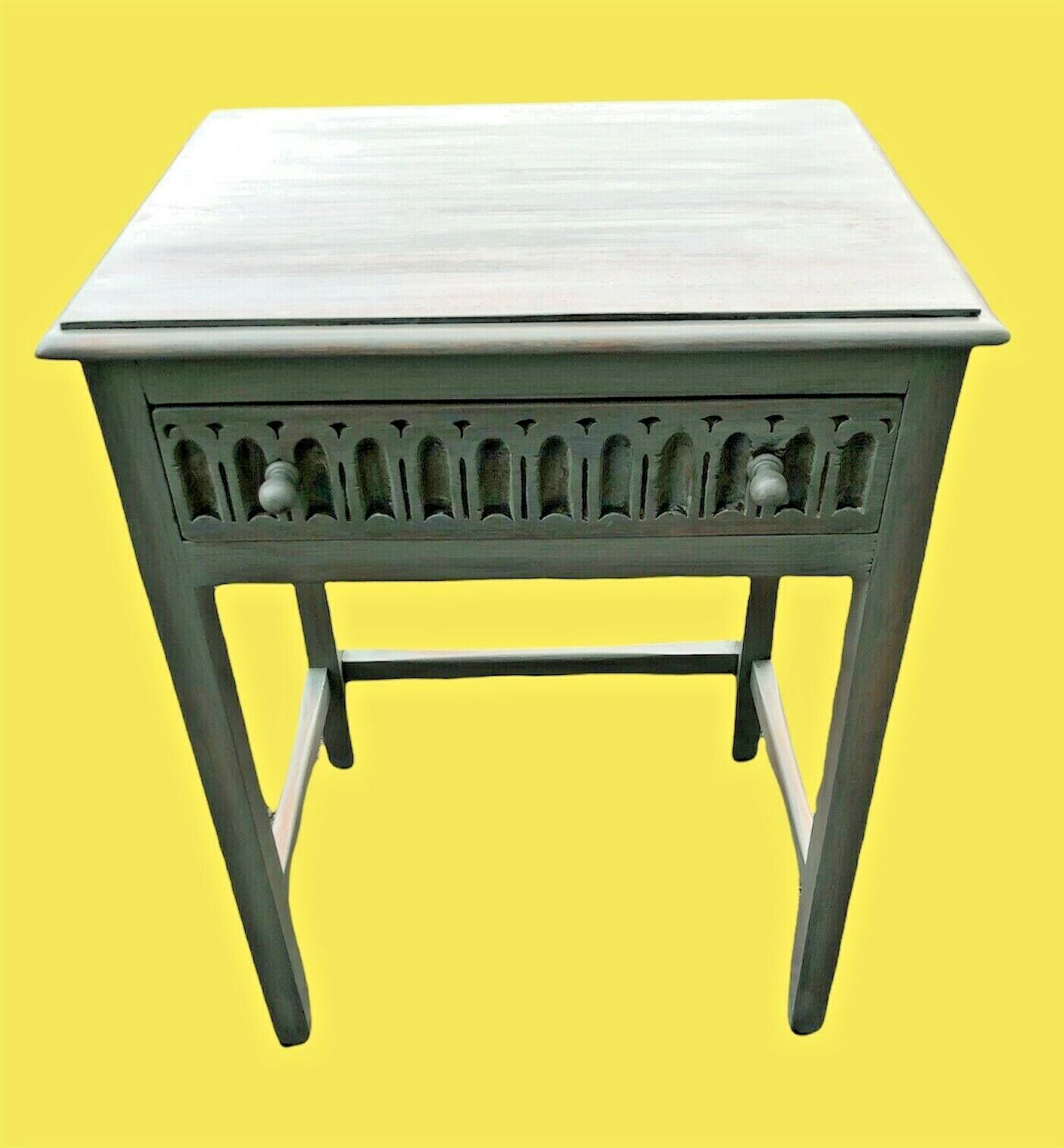 009.....Handsome Gothic Style Oak Side / Writing Table ( sold )