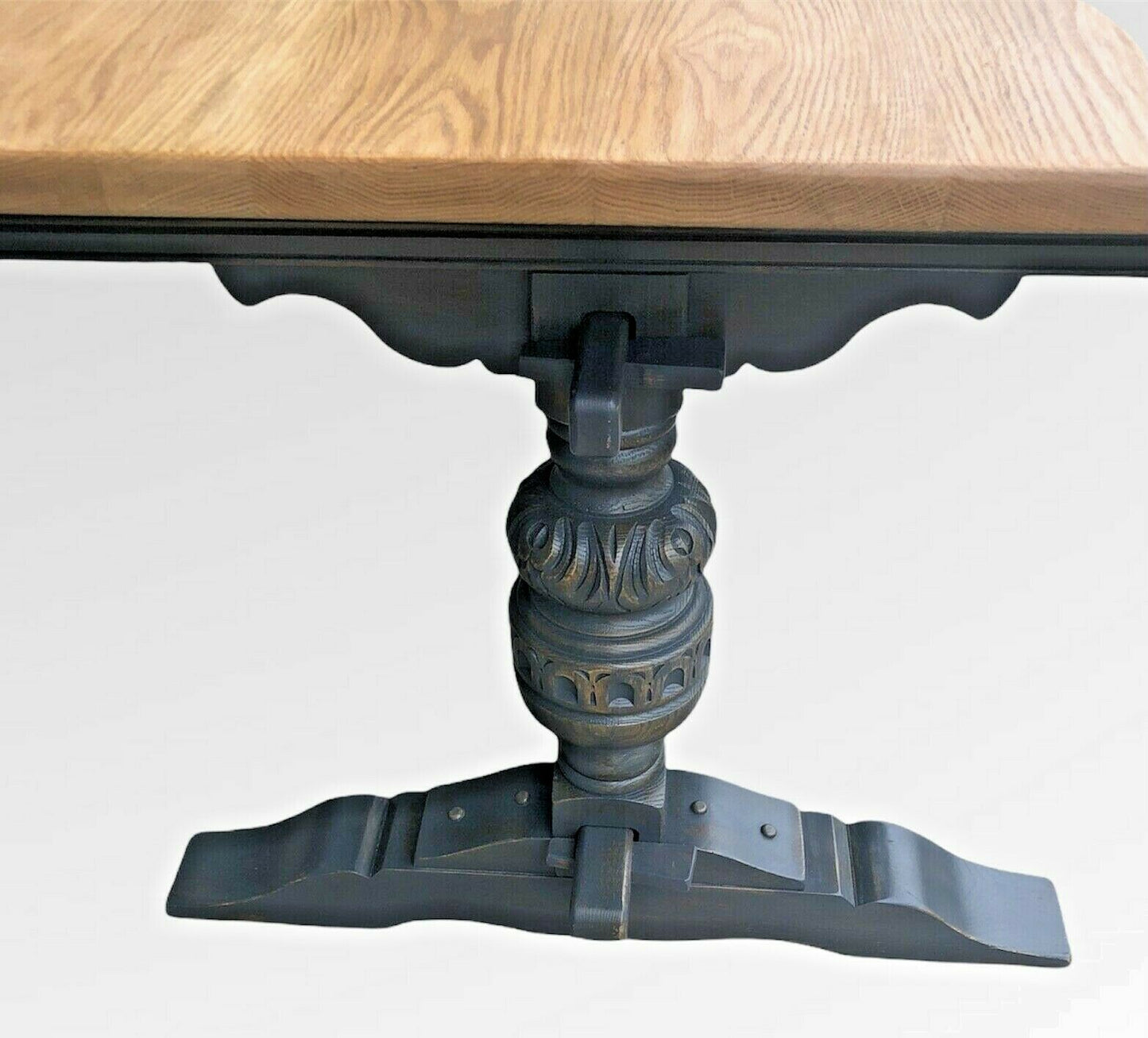 Stunning Vintage Old Charm Carved Solid Oak Refectory Table ( SOLD )