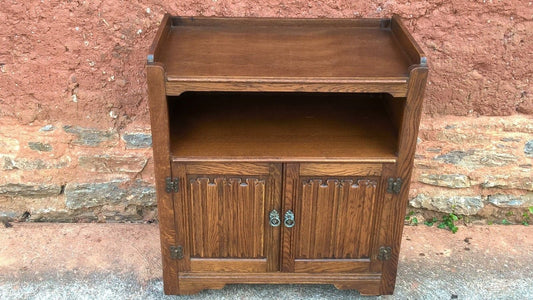 Old Charm Style Cabinet / Oak Record And Media Cabinet