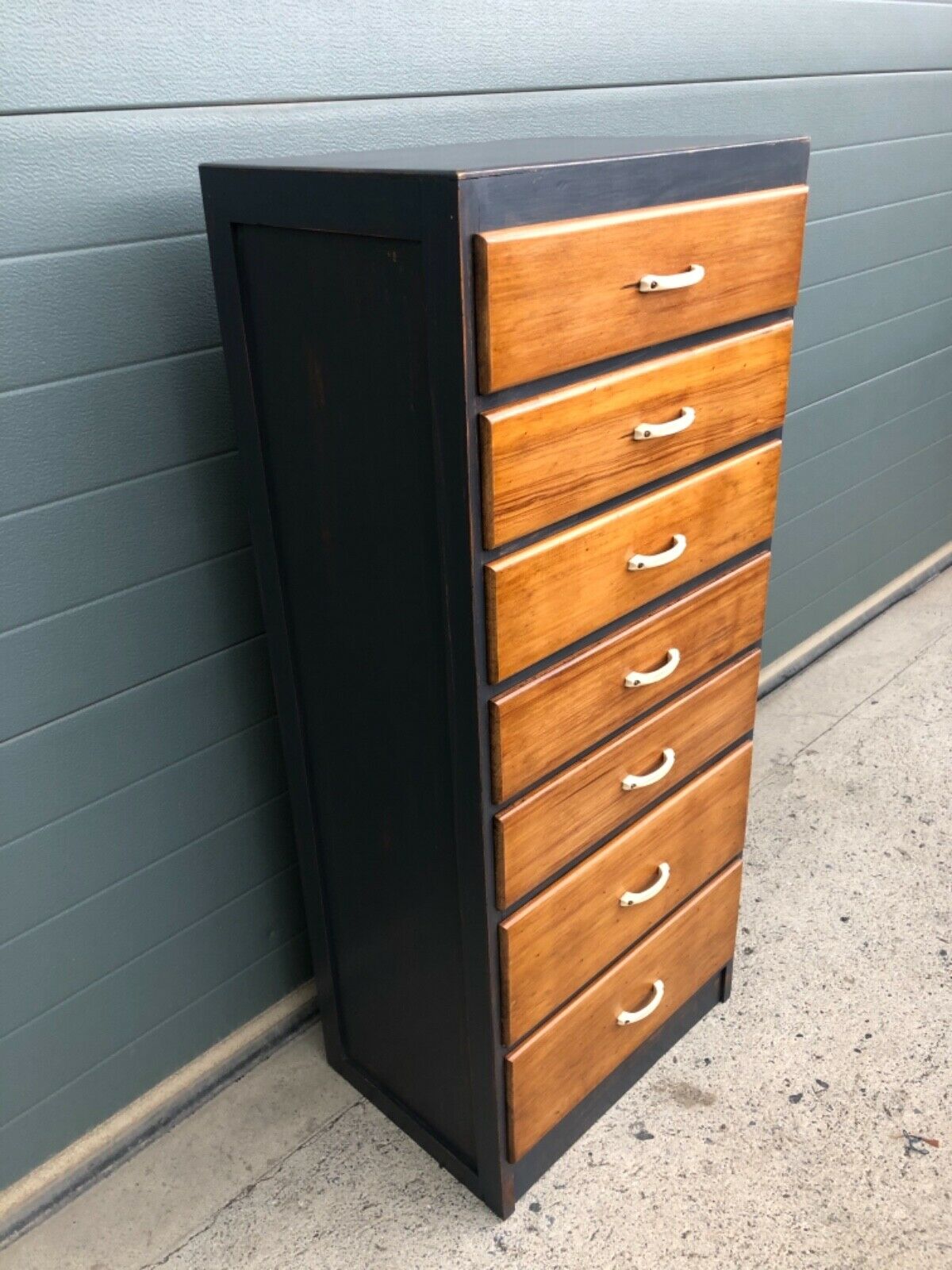 Handsome Tallboy Chest Of Seven Drawers / Vintage Tall Chest ( SOLD )