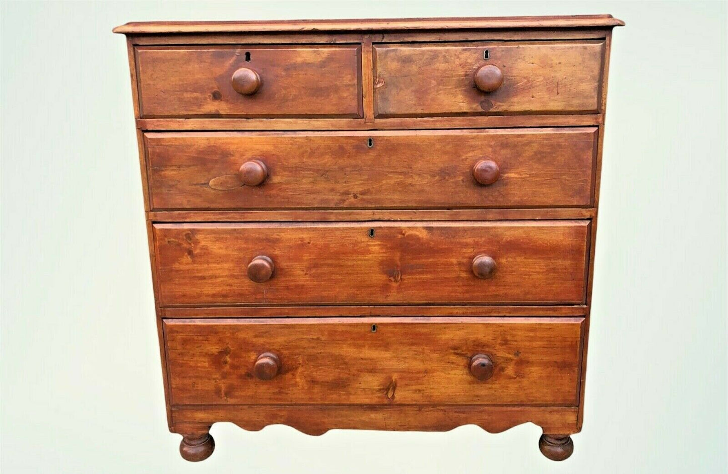 033.....Handsome Country House Stained Pine Chest Of Drawers ( sold )