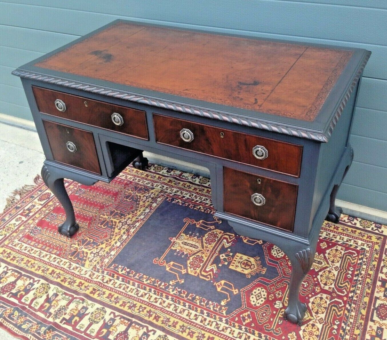 Vintage Mahogany Desk / Vintage Chippendale Style Writing Table ( SOLD )
