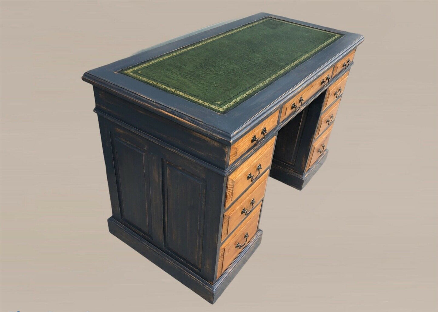 Vintage Solid Pine Pedestal Desk ( SOLD )