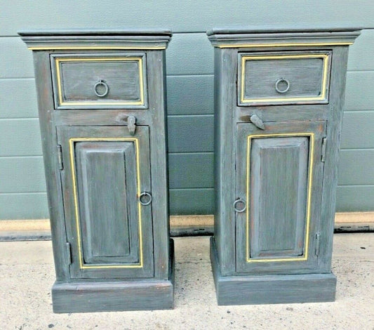 Pair Of Small Rustic Bedside Tables ( SOLD )