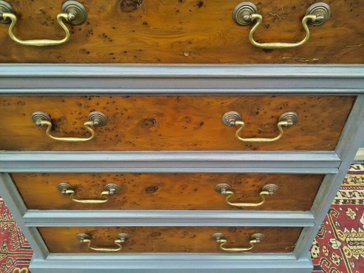 Handsome Vintage Yew Tallboy Chest Of Drawers ( SOLD )