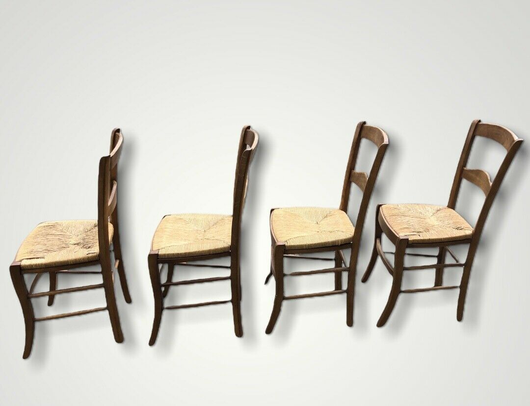 A Set Of Four Vintage Arts And Crafts Style Oak Chairs ( SOLD )
