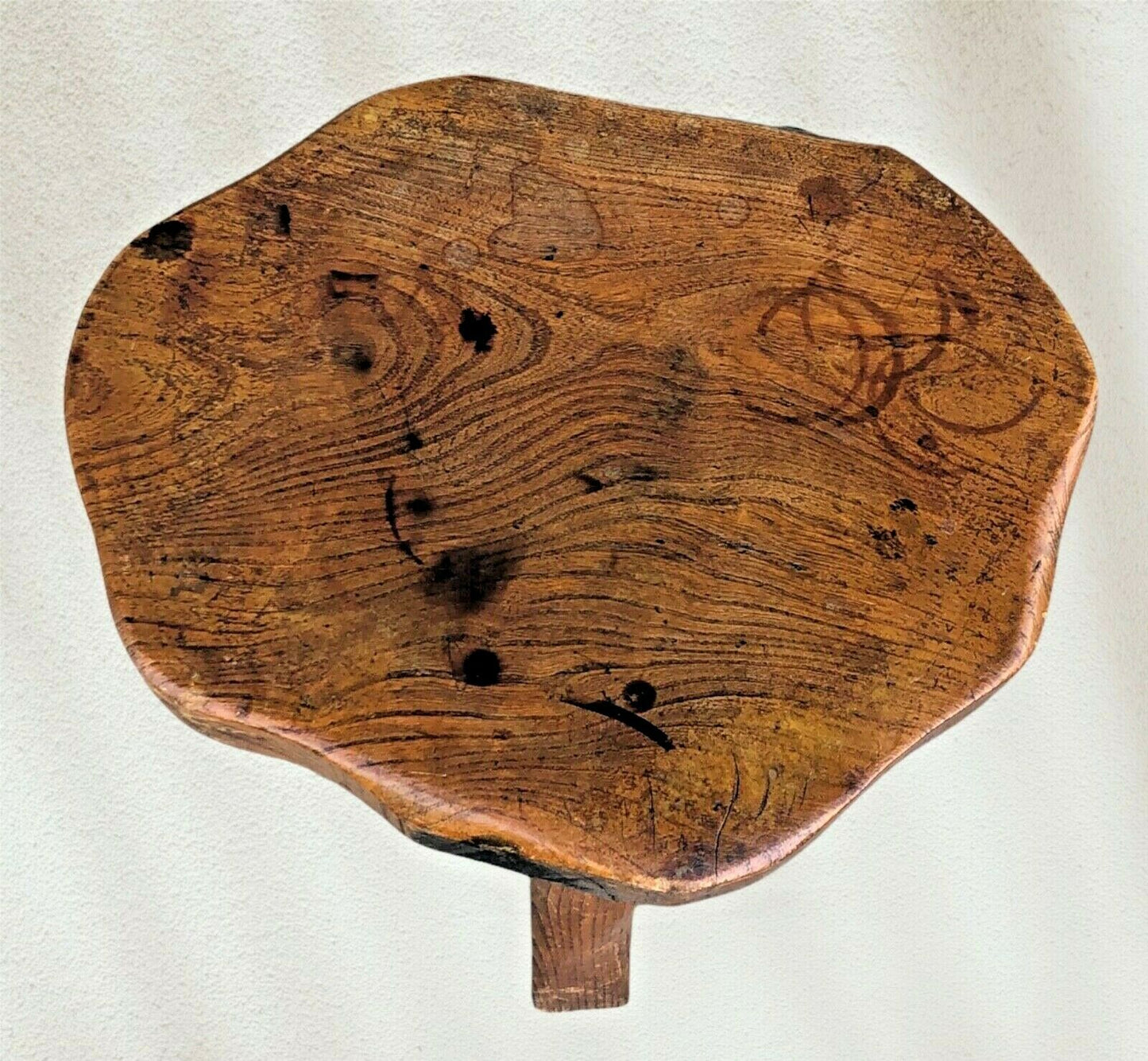 065.....Arts And Crafts Solid Elm Stool By Wanderwood (sold )