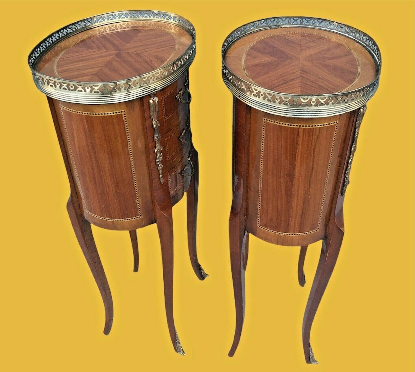 Stunning Pair Of Small Vintage French Lamp Tables / Bedside Tables ( SOLD )