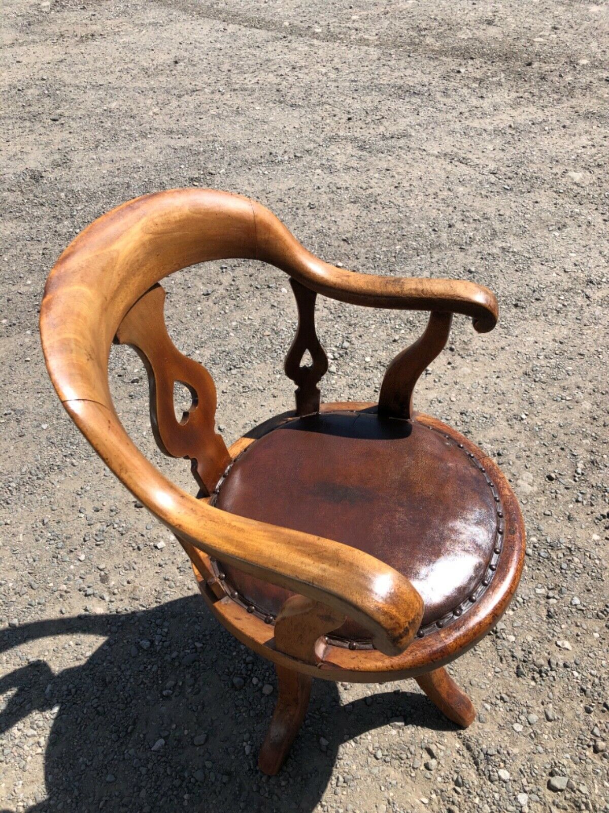 Gorgeous Faded Mahogany Desk Chai / Antique Swivel Chair and chest of drawers