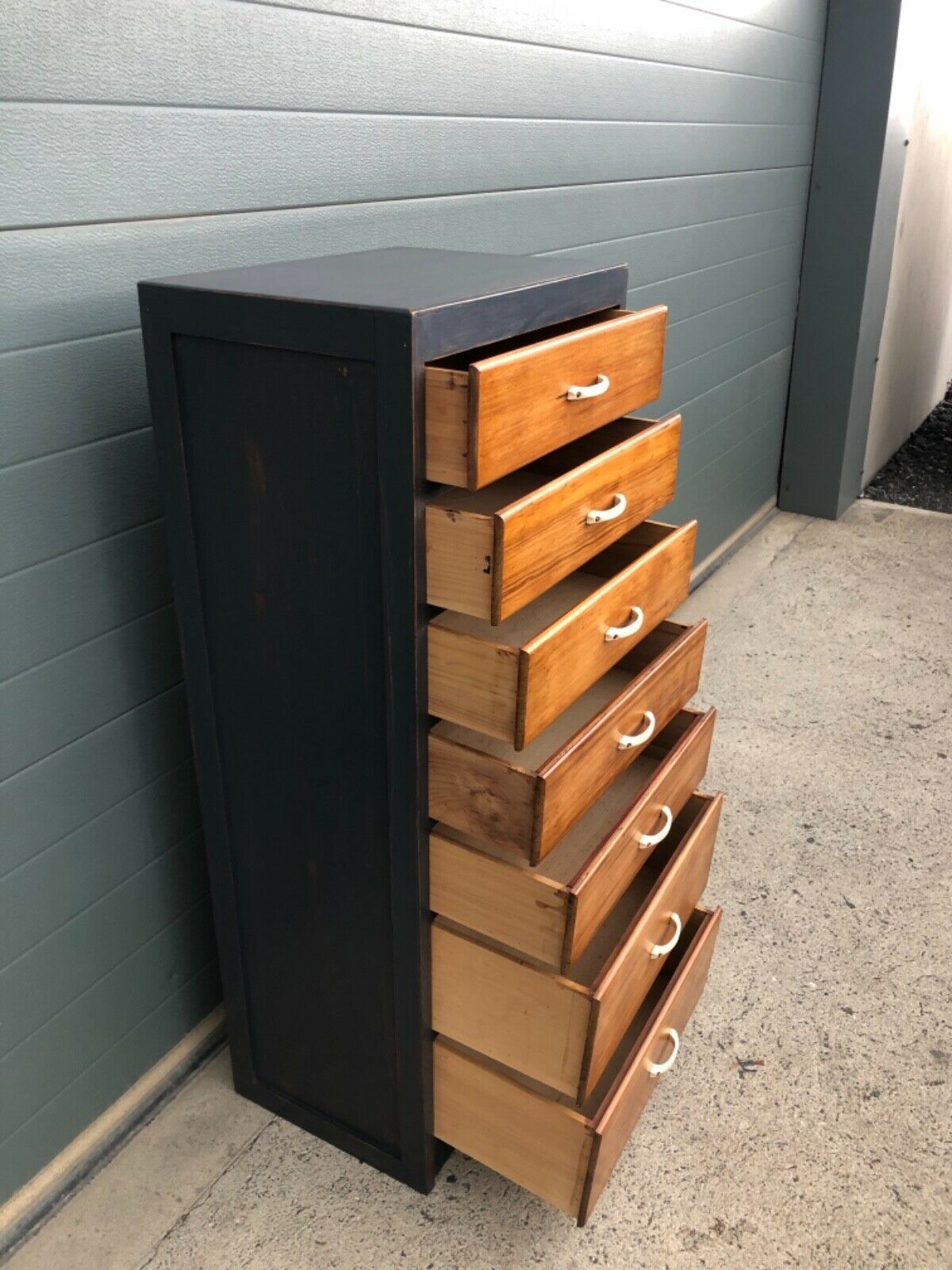Handsome Tallboy Chest Of Seven Drawers / Vintage Tall Chest ( SOLD )