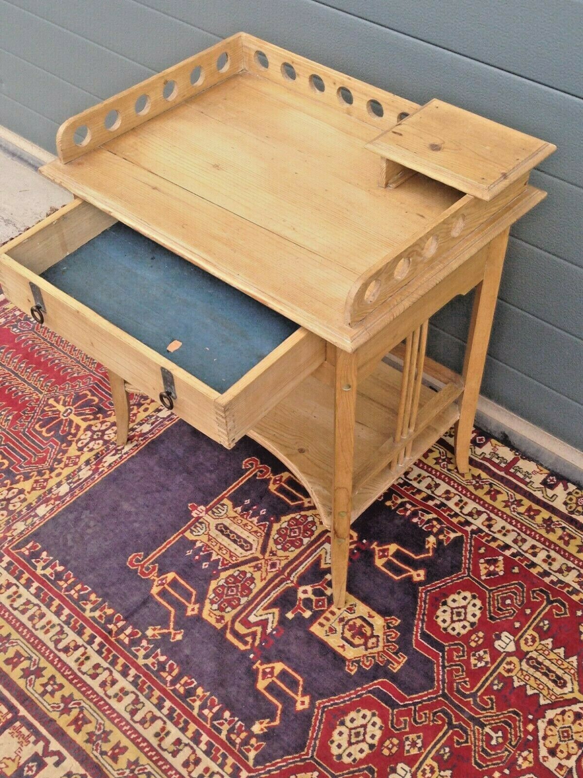 Rare Antique Pine Childs Desk / Lovely Old Bedside Table ( SOLD )