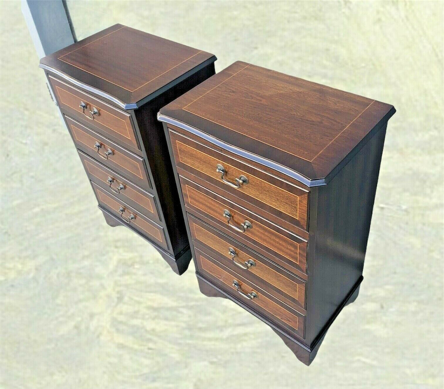 Handsome Pair Of Vintage Mahogany Bedside Chests ( SOLD )