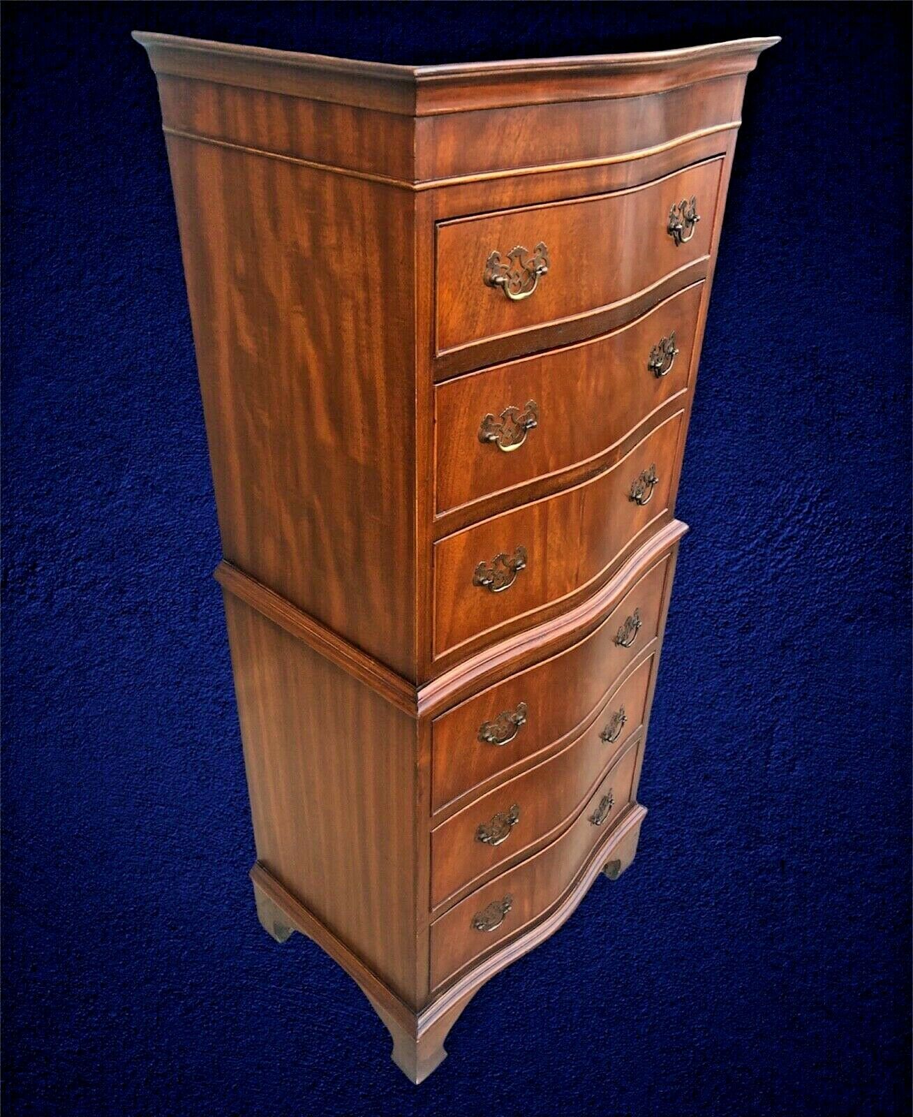 004.....Handsome Vintage Mahogany Tallboy Chest Of Drawers ( SOLD )