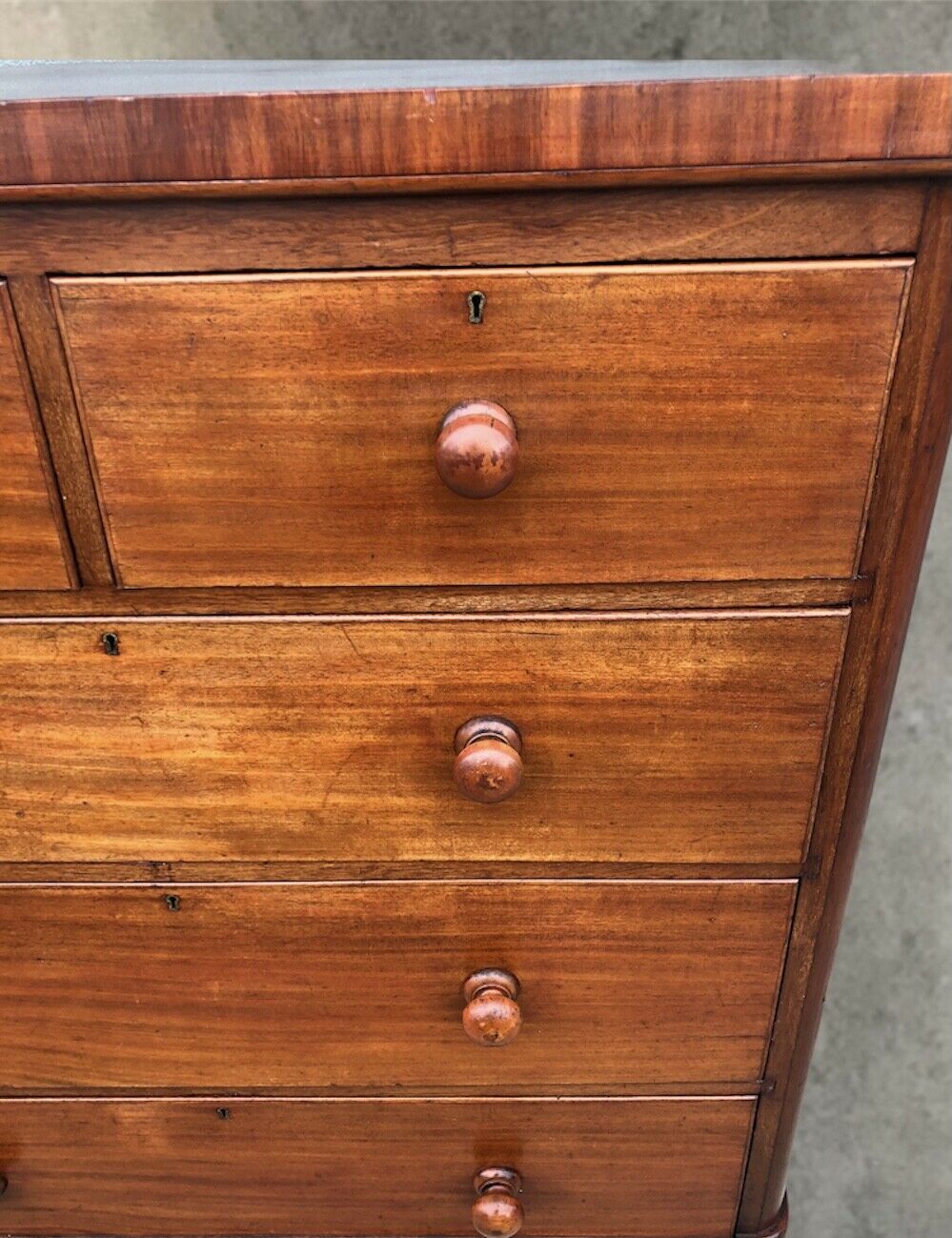 Handsome Antique Mahogany Chest Of Drawers / Large Chest Of Drawers ( SOLD )