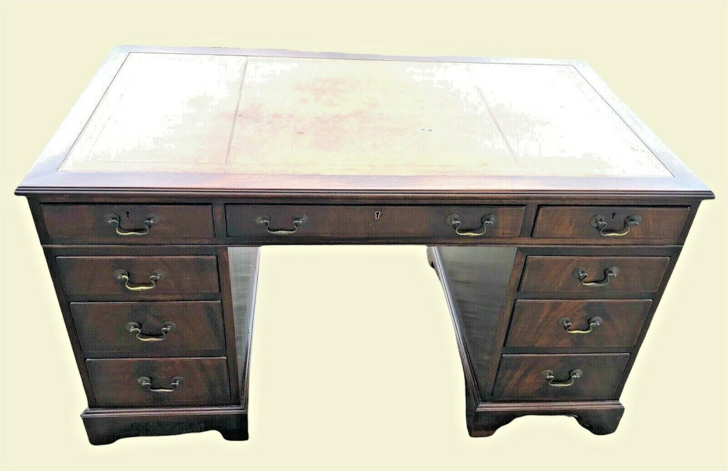 000986.....Handsome Vintage Mahogany Pedestal Desk ( sold )
