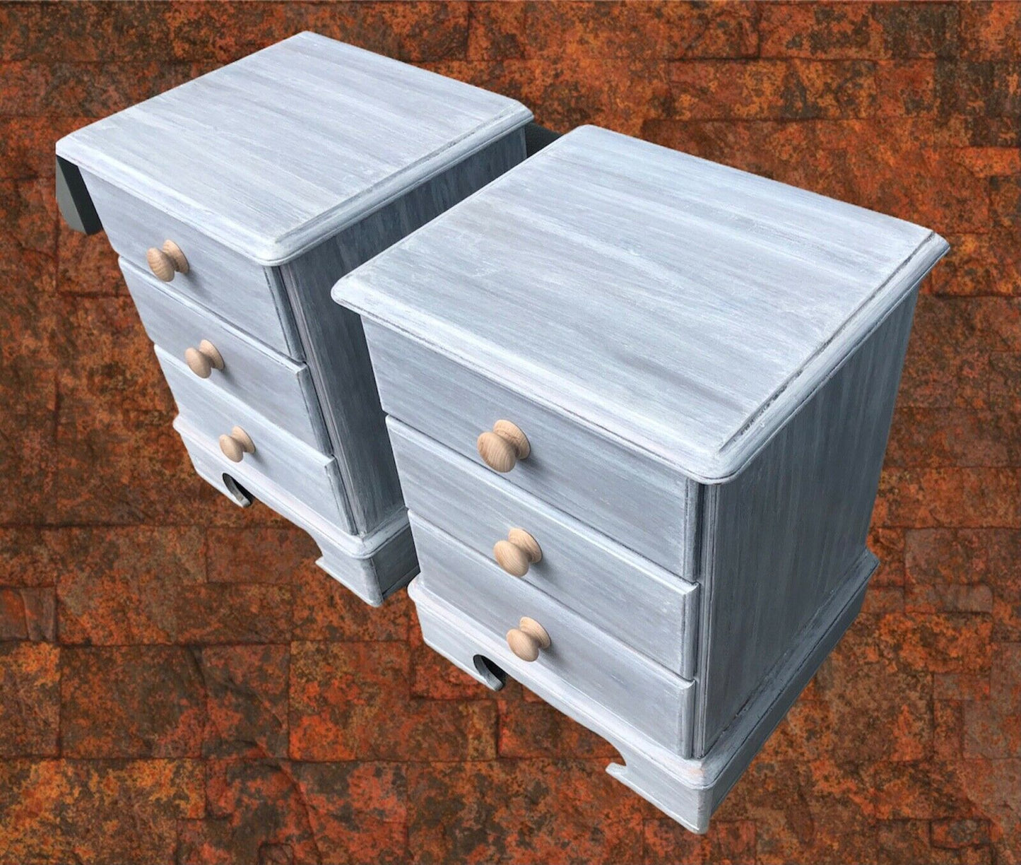 109.....A Pair Of Refinished Pine Bedside Chests ( sold )