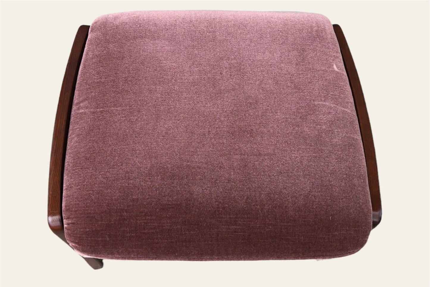 000973.....Handsome Retro Mahogany Framed Upholstered Footstool ( sold )