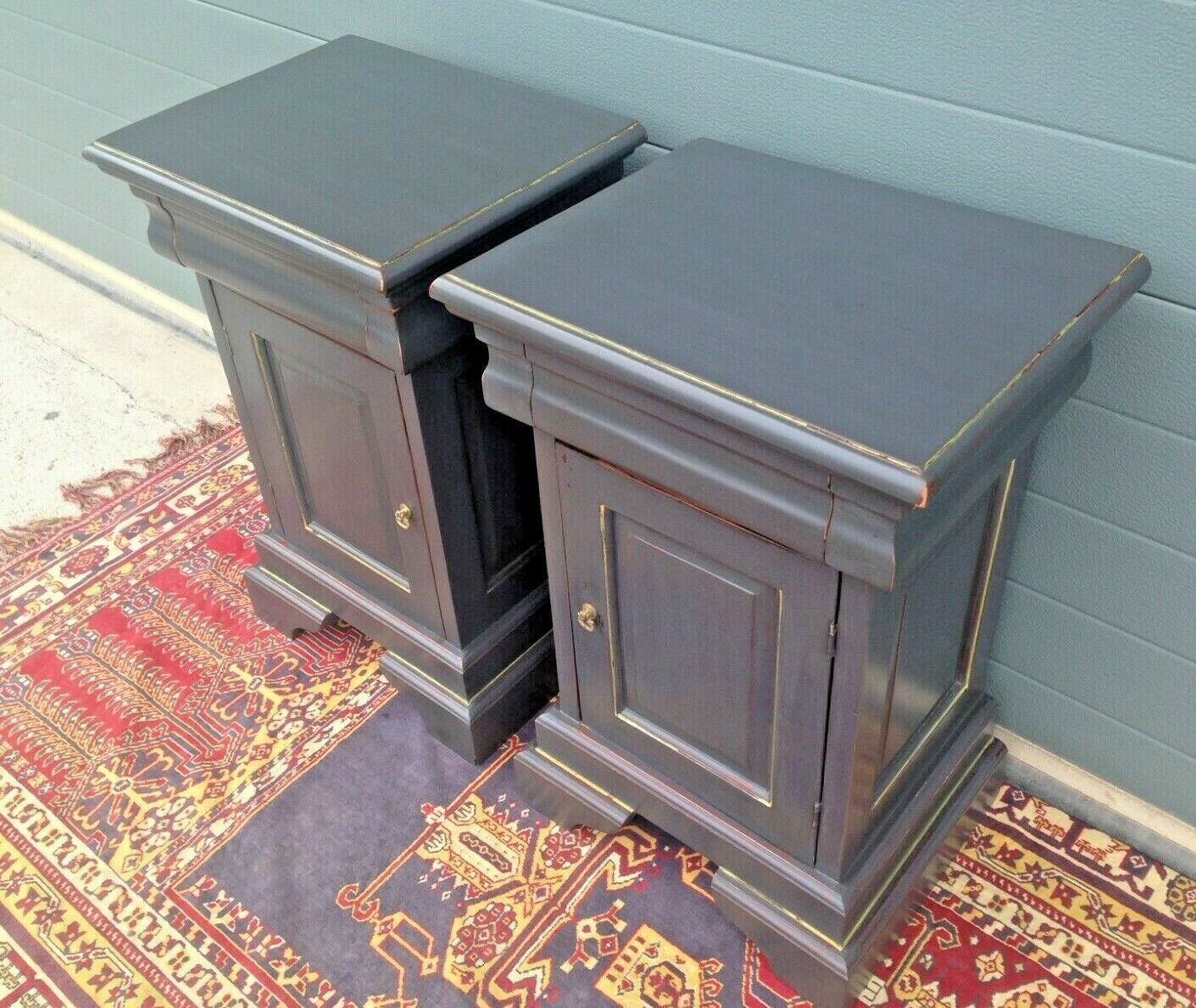 Stunning Pair Of Refinished Bedside Cabinets / Vintage Bedside Cupboards ( SOLD )