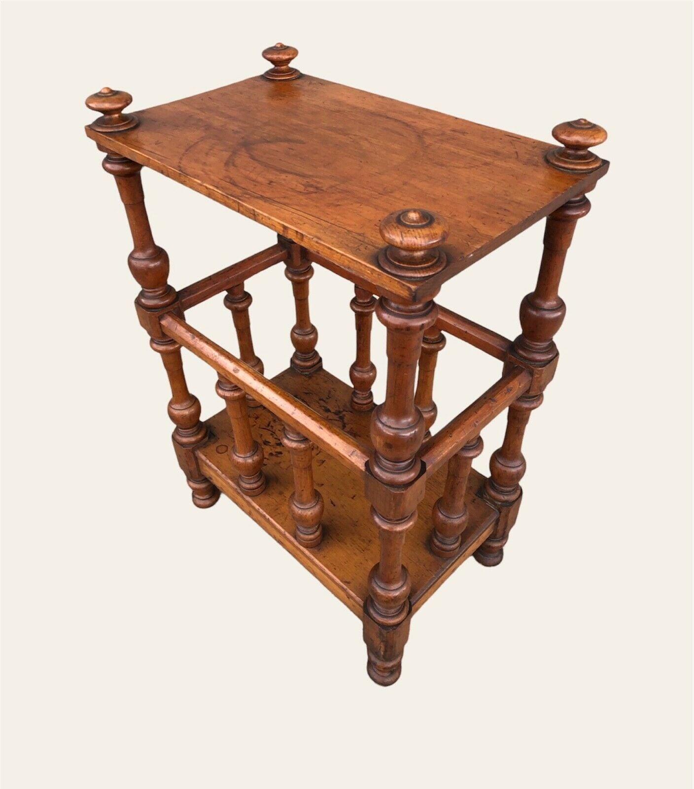 000962....Handsome Victorian Walnut Canterbury / Magazine Rack