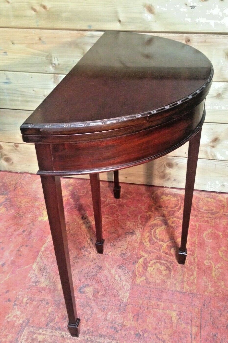 Mahogany Dem Lune Card Table / Vintage Hall Table ( SOLD )