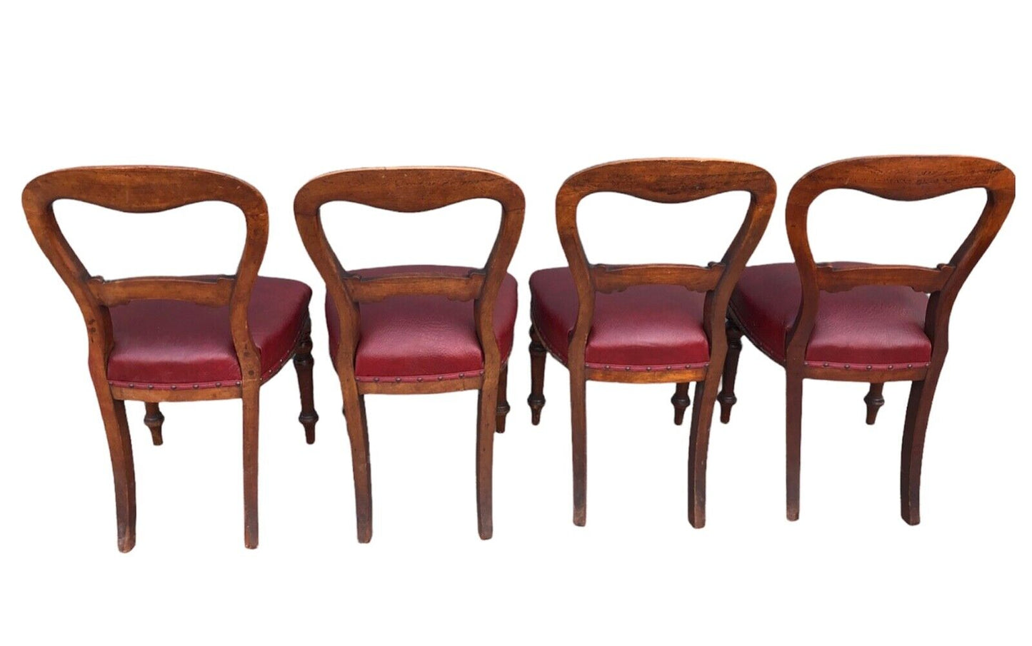 000933....Handsome Set Of Four Antique Mahogany Dining Chairs ( sold )