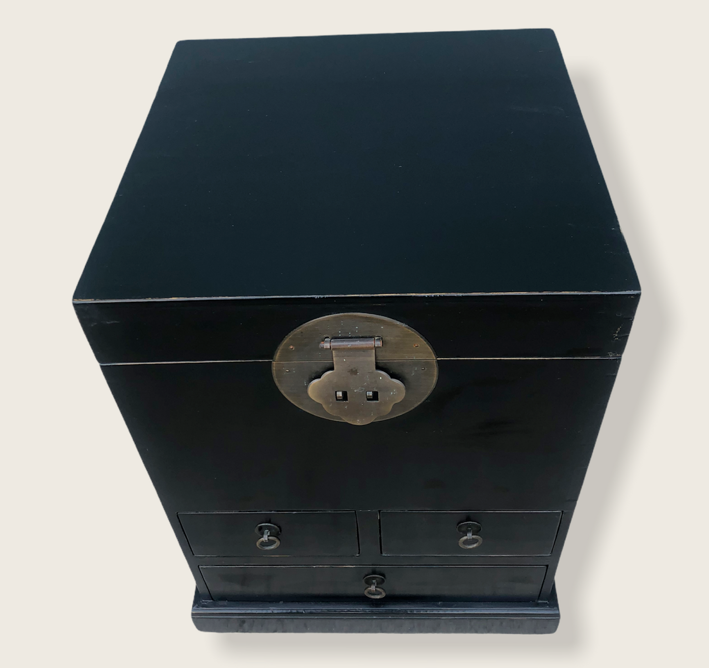 Oriental Ebonised Trunk With Drawers ( SOLD )