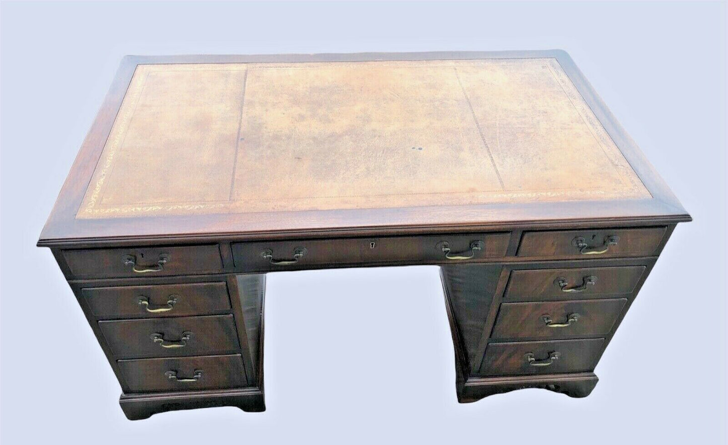 000986.....Handsome Vintage Mahogany Pedestal Desk ( sold )
