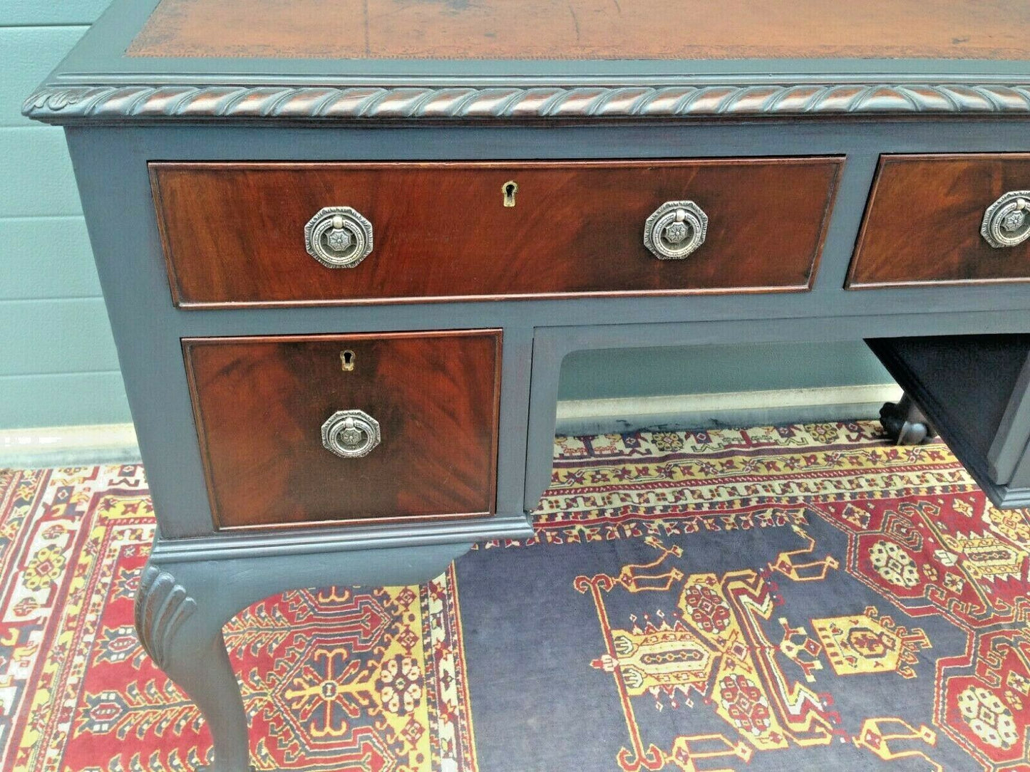 Vintage Mahogany Desk / Vintage Chippendale Style Writing Table ( SOLD )