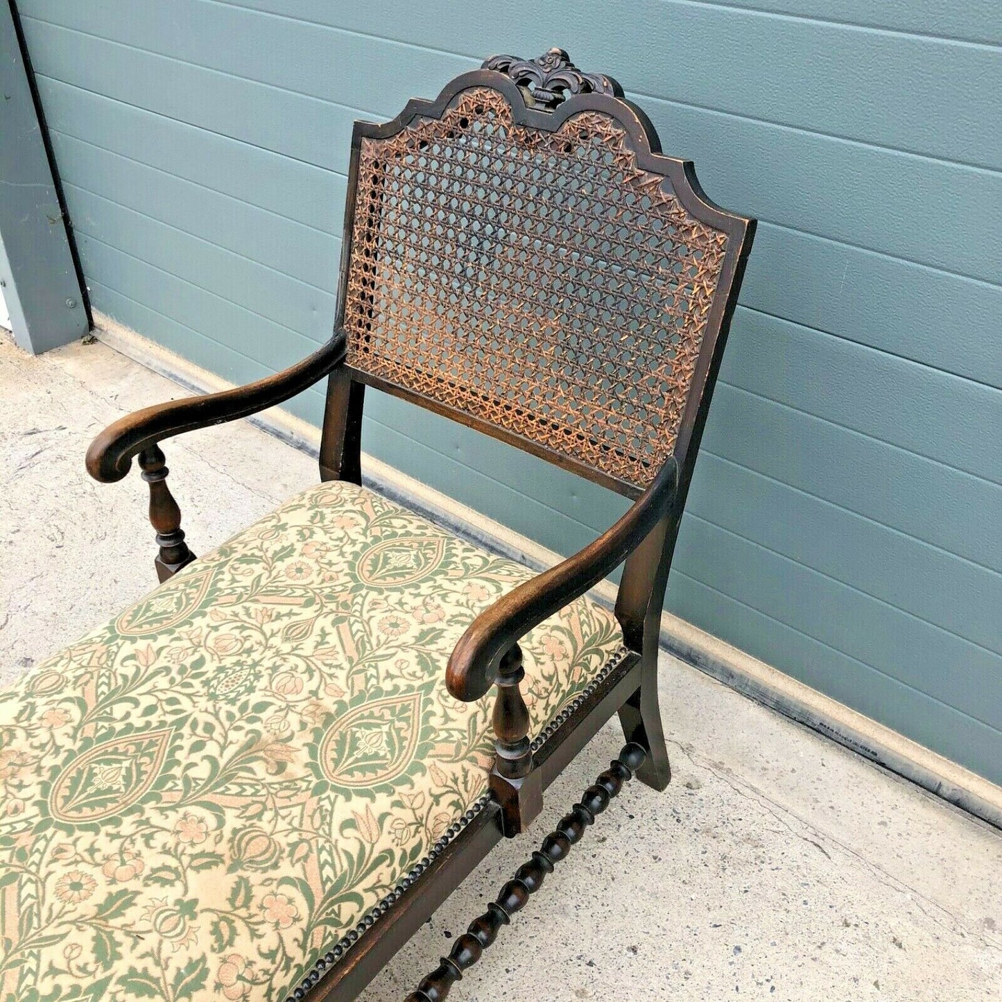 Vintage Jacobean Style Day Bed / Oak Chaise Longue ( SOLD )