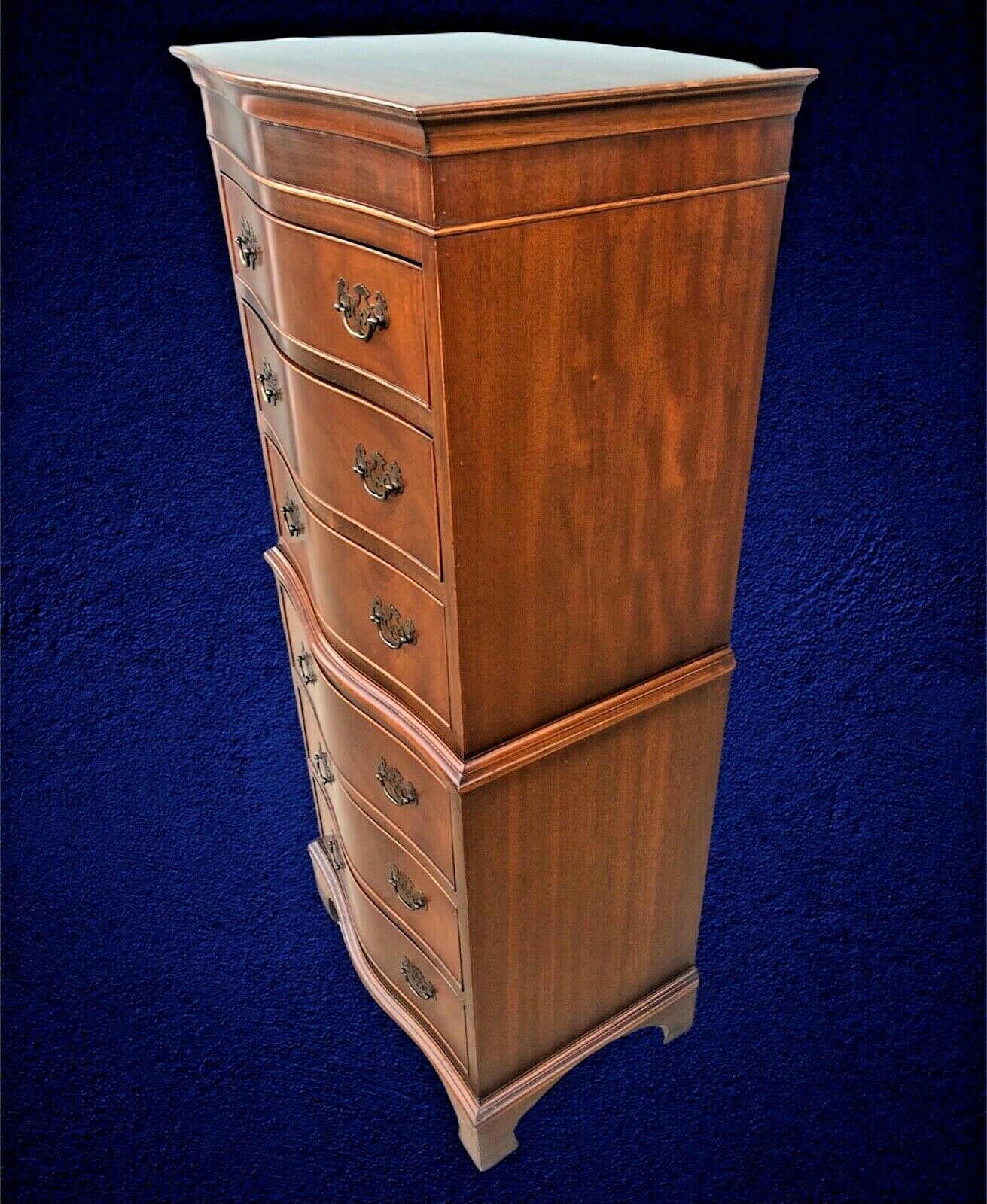 004.....Handsome Vintage Mahogany Tallboy Chest Of Drawers ( SOLD )