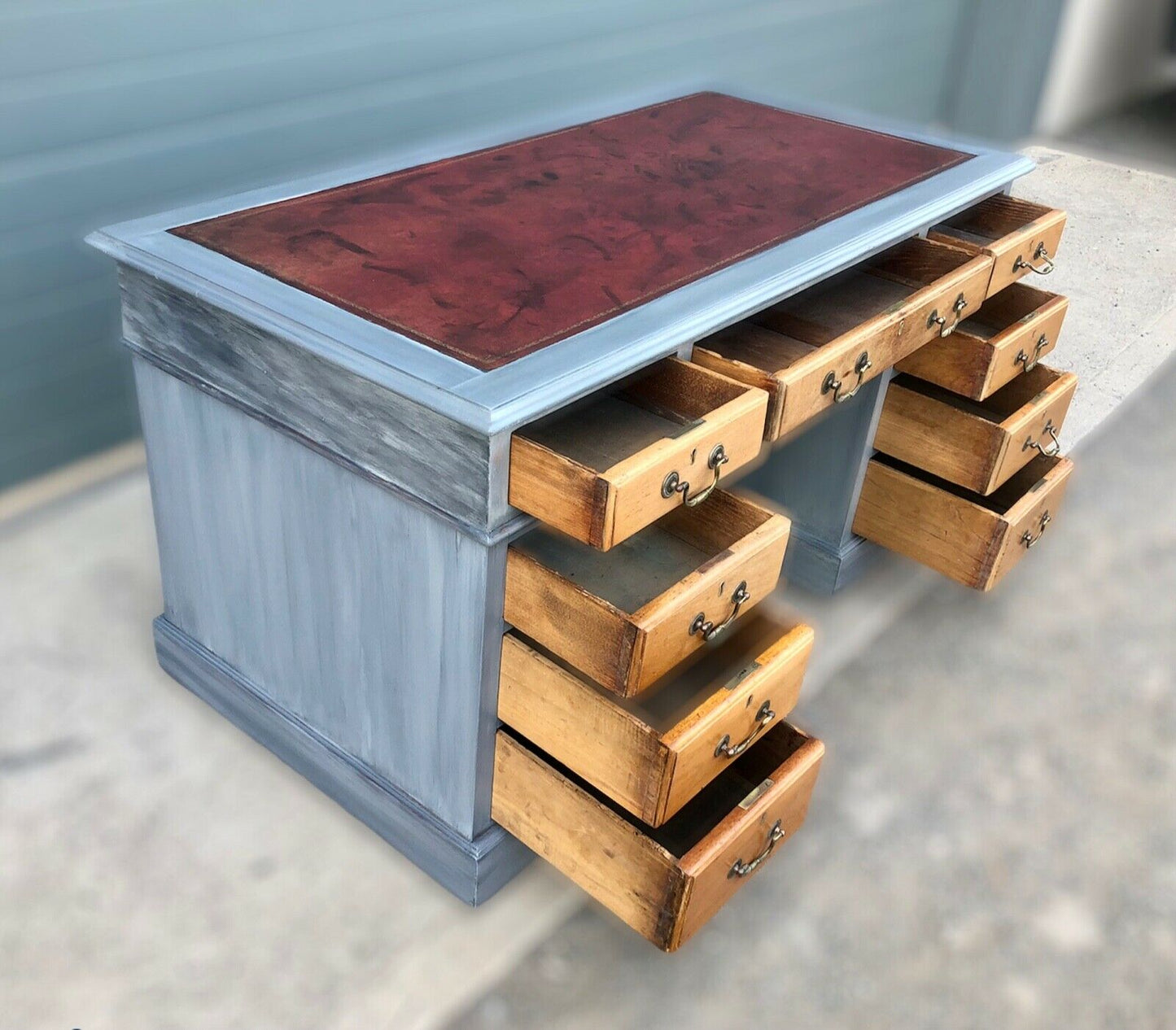 Handsome Vintage Mahogany Pedestal Desk ( SOLD )